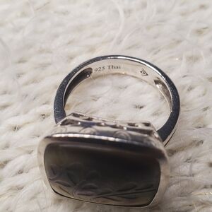 Vintage Silpada Sterling 925 Silver Fern Leaf Lip Shell Ring Sizes 8